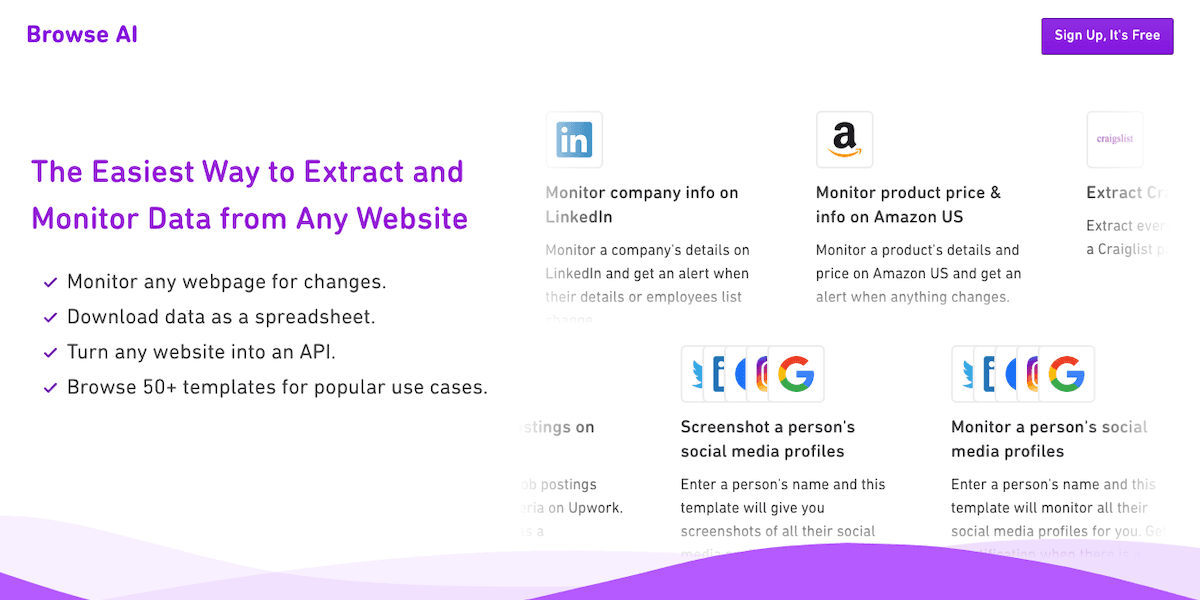 Browse AI Home Page