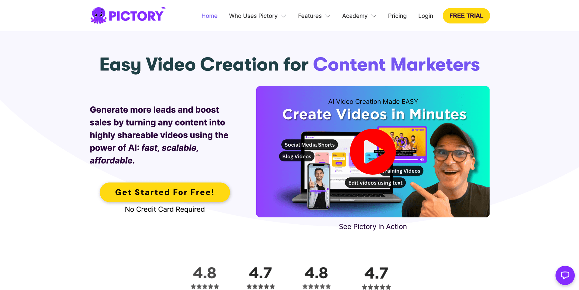 Pictory Home Page