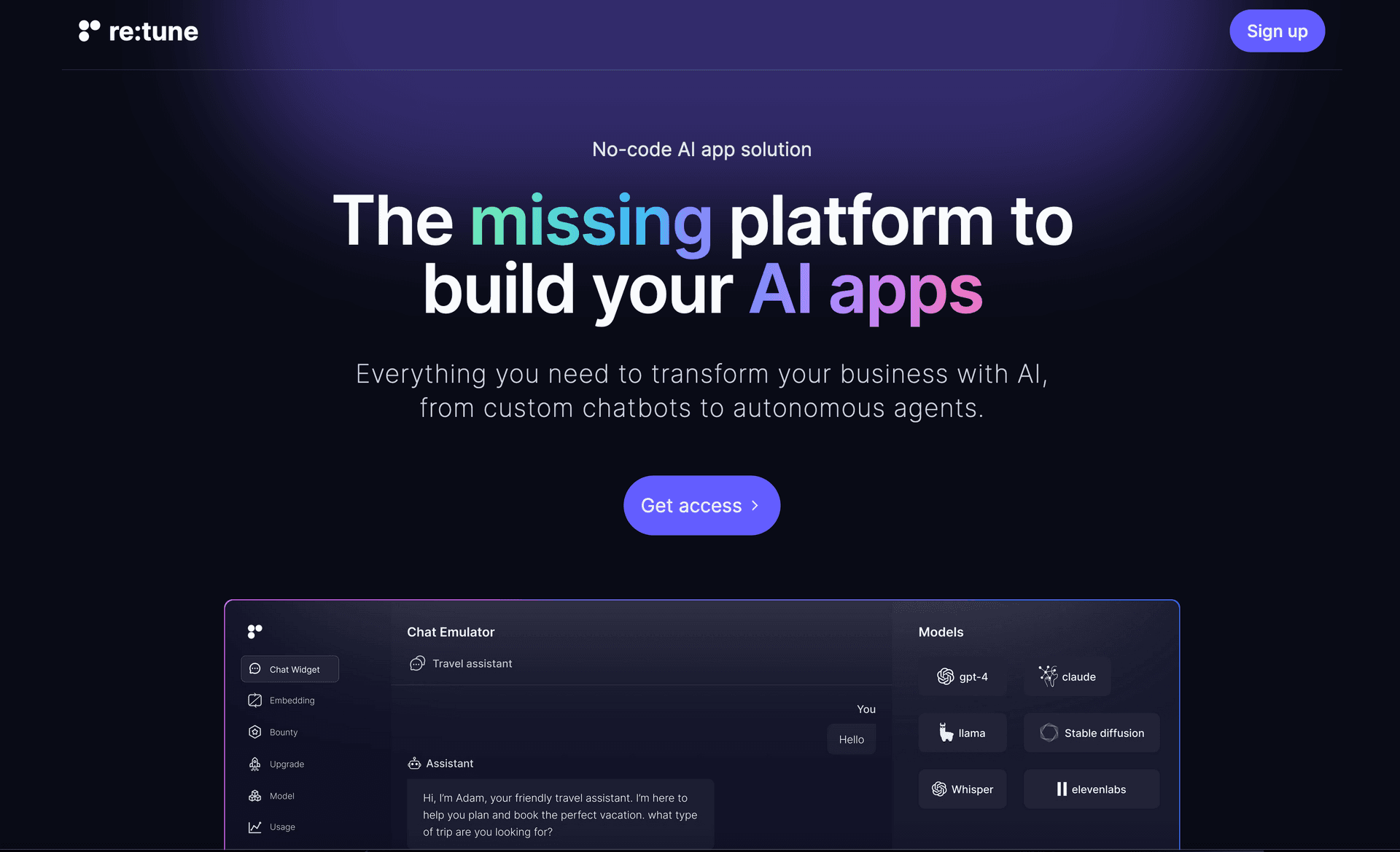 Retune Home Page