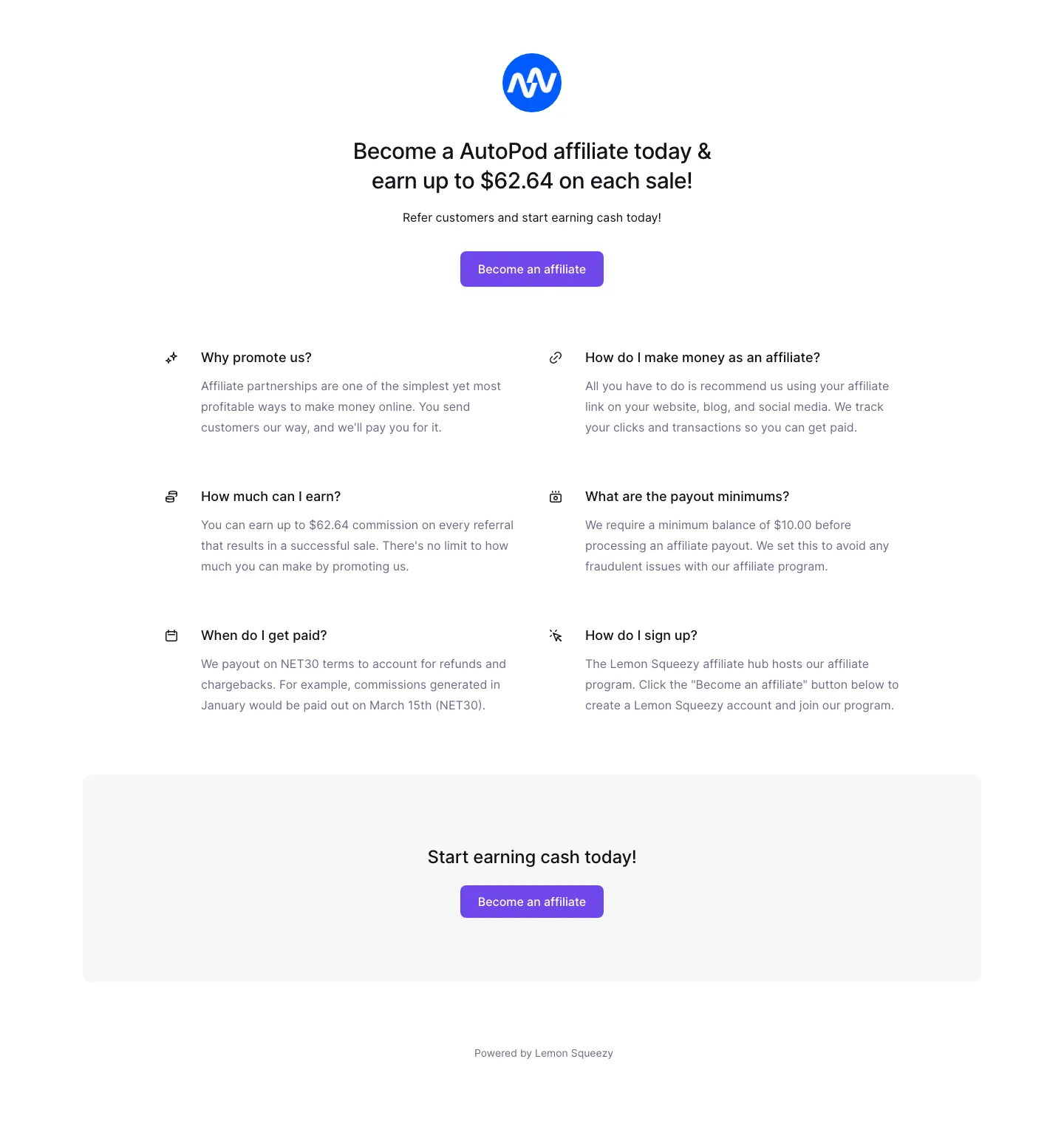 AutoPod — Program page