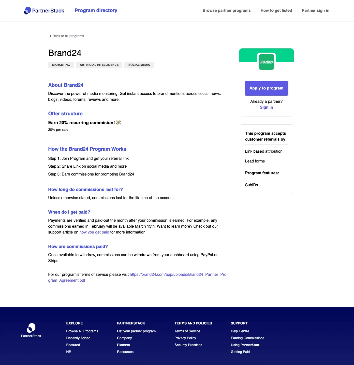 Brand24 — Program page