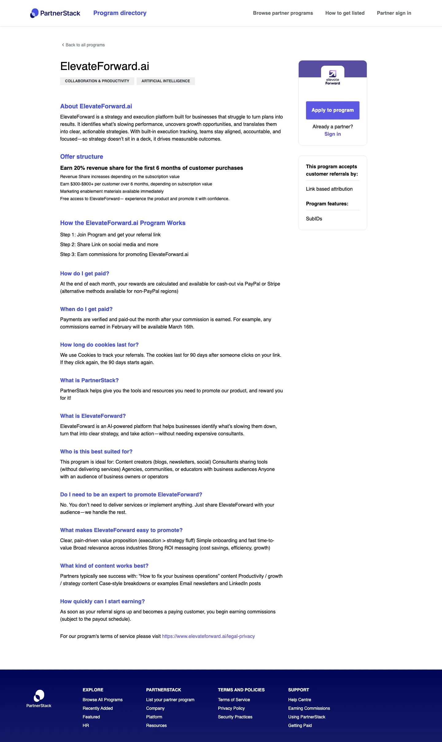 ElevateForward.ai — Program page