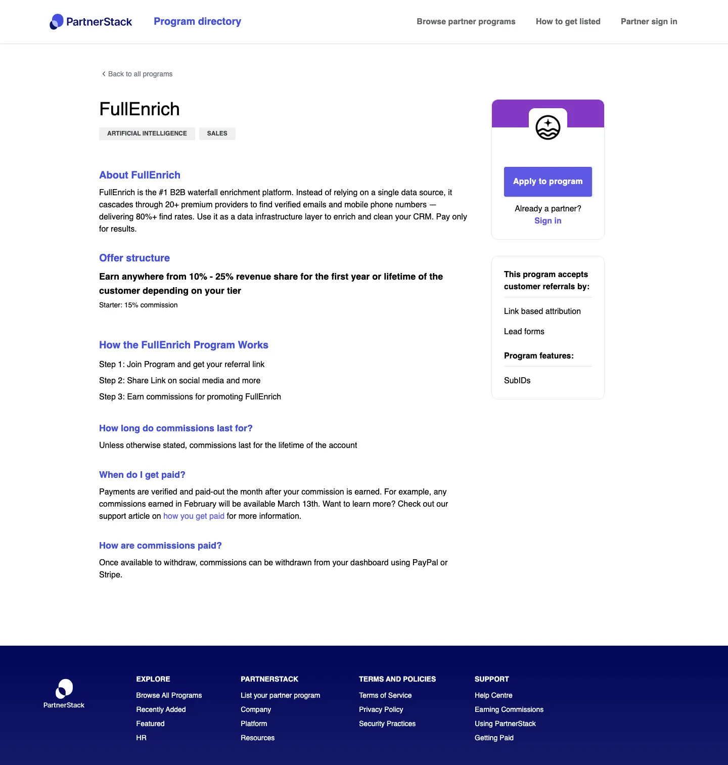 FullEnrich — Program page
