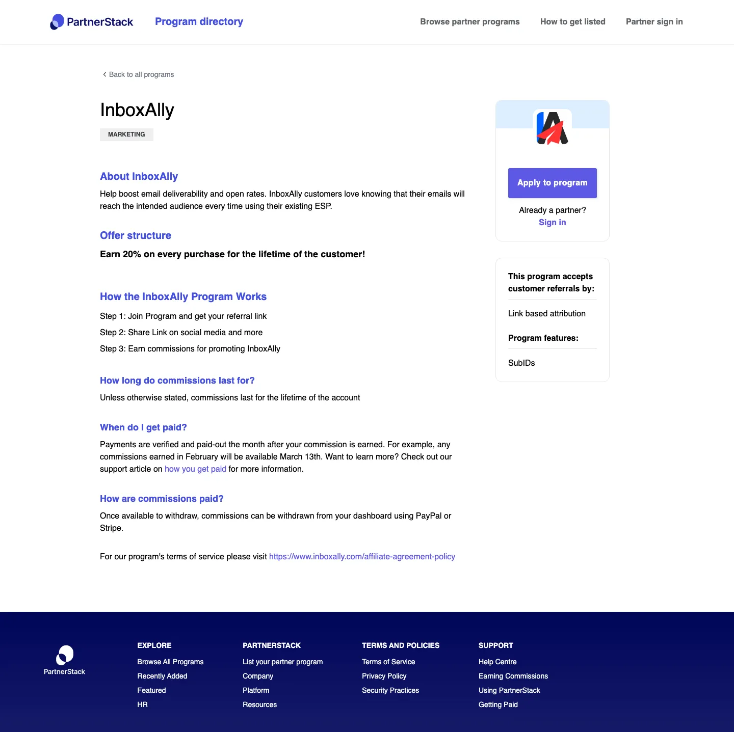 InboxAlly — Program page