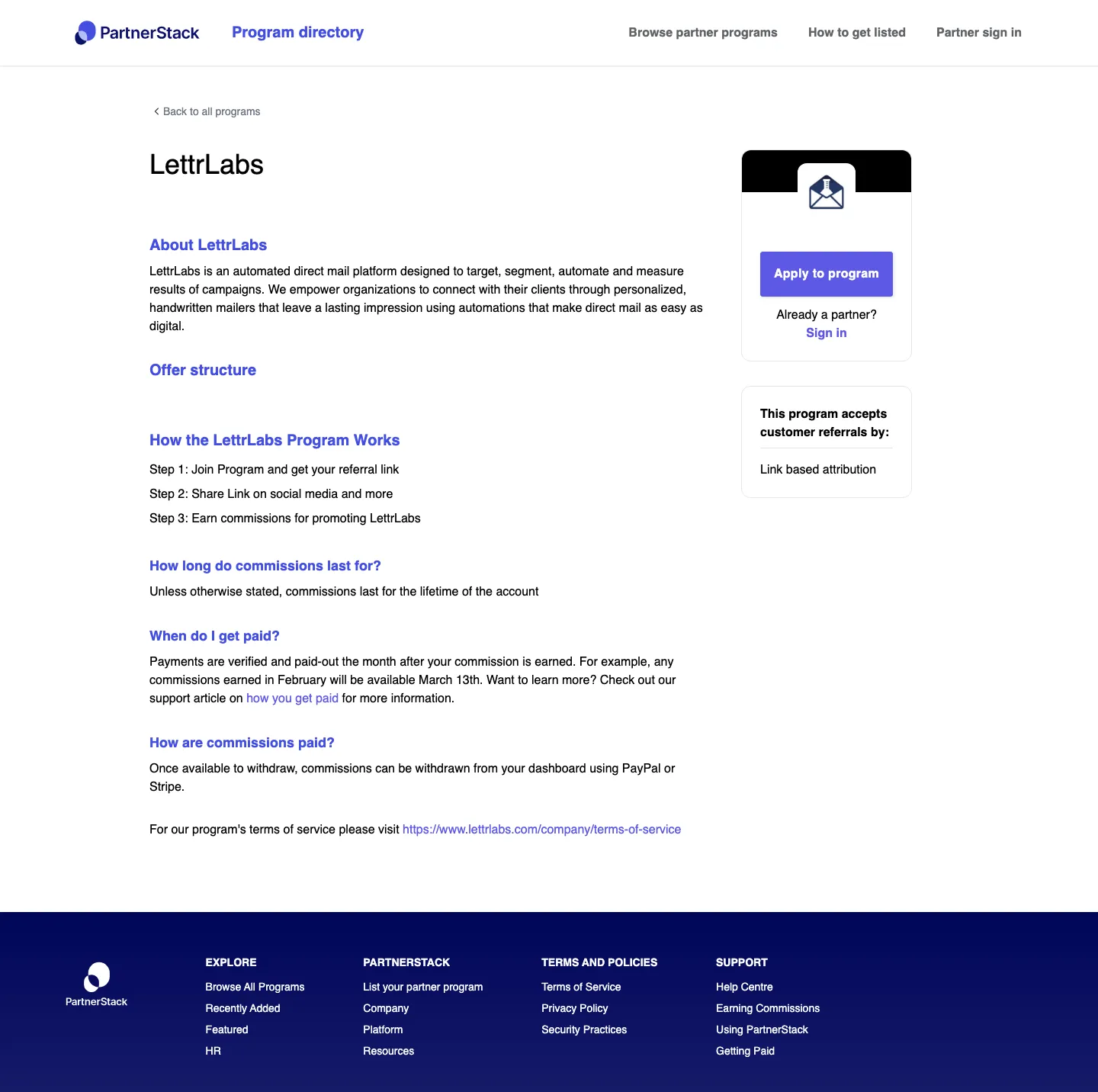 LettrLabs — Program page