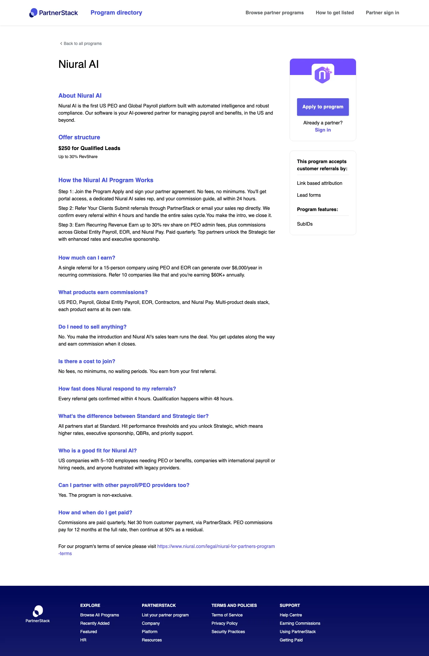 Niural AI — Program page