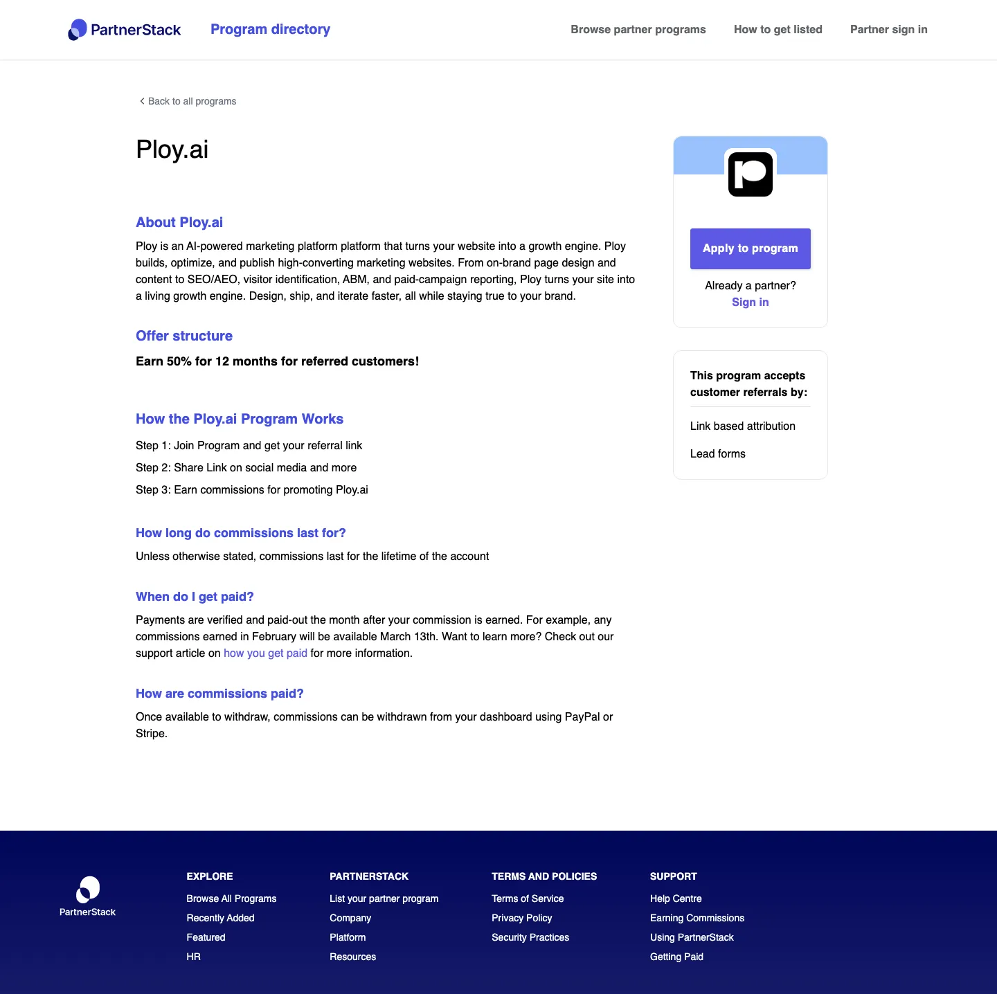 Ploy.ai — Program page