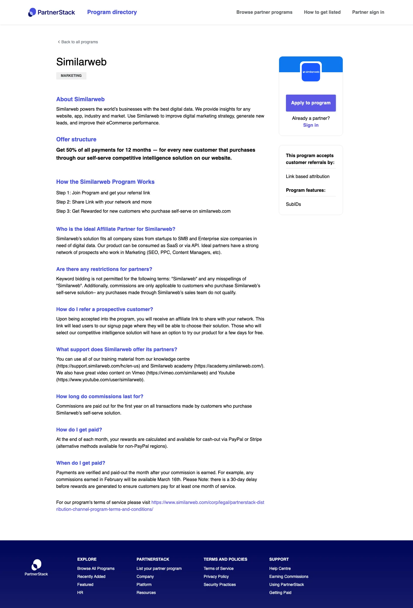 Similarweb — Program page