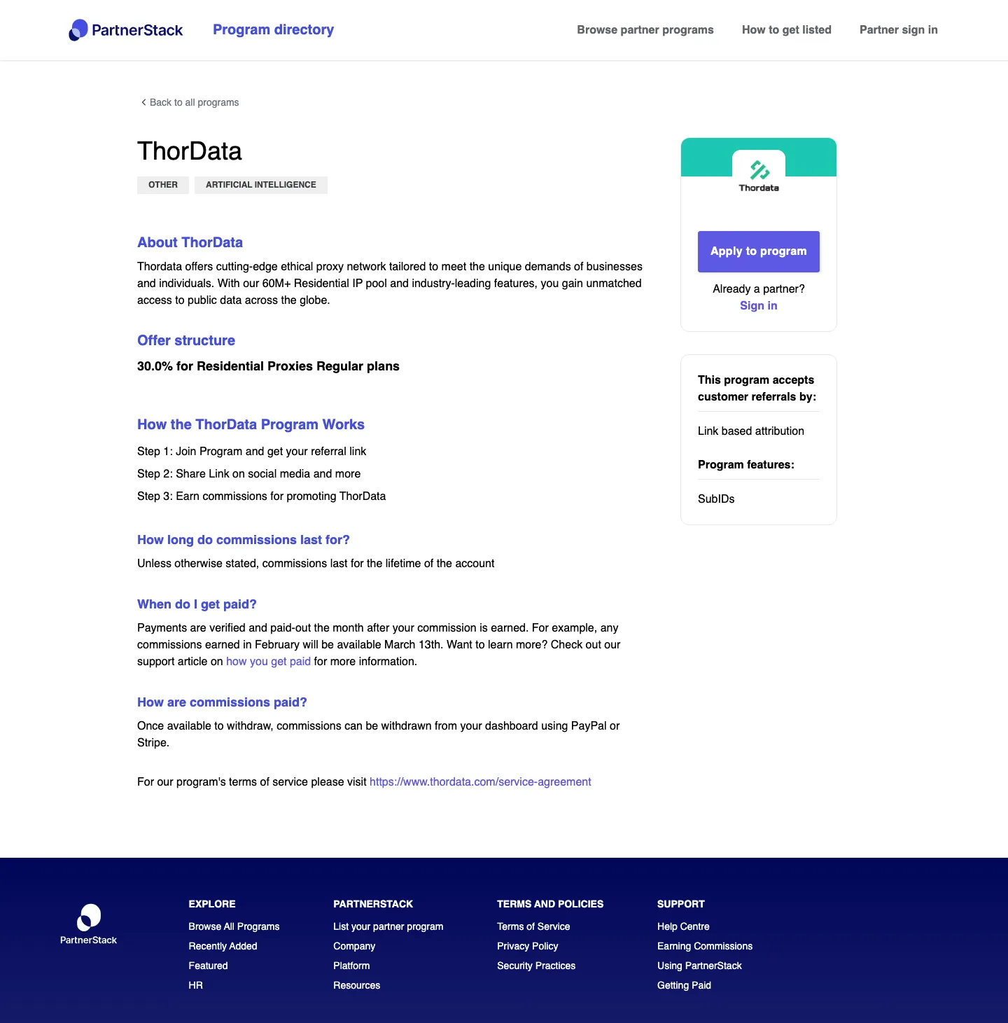ThorData — Program page