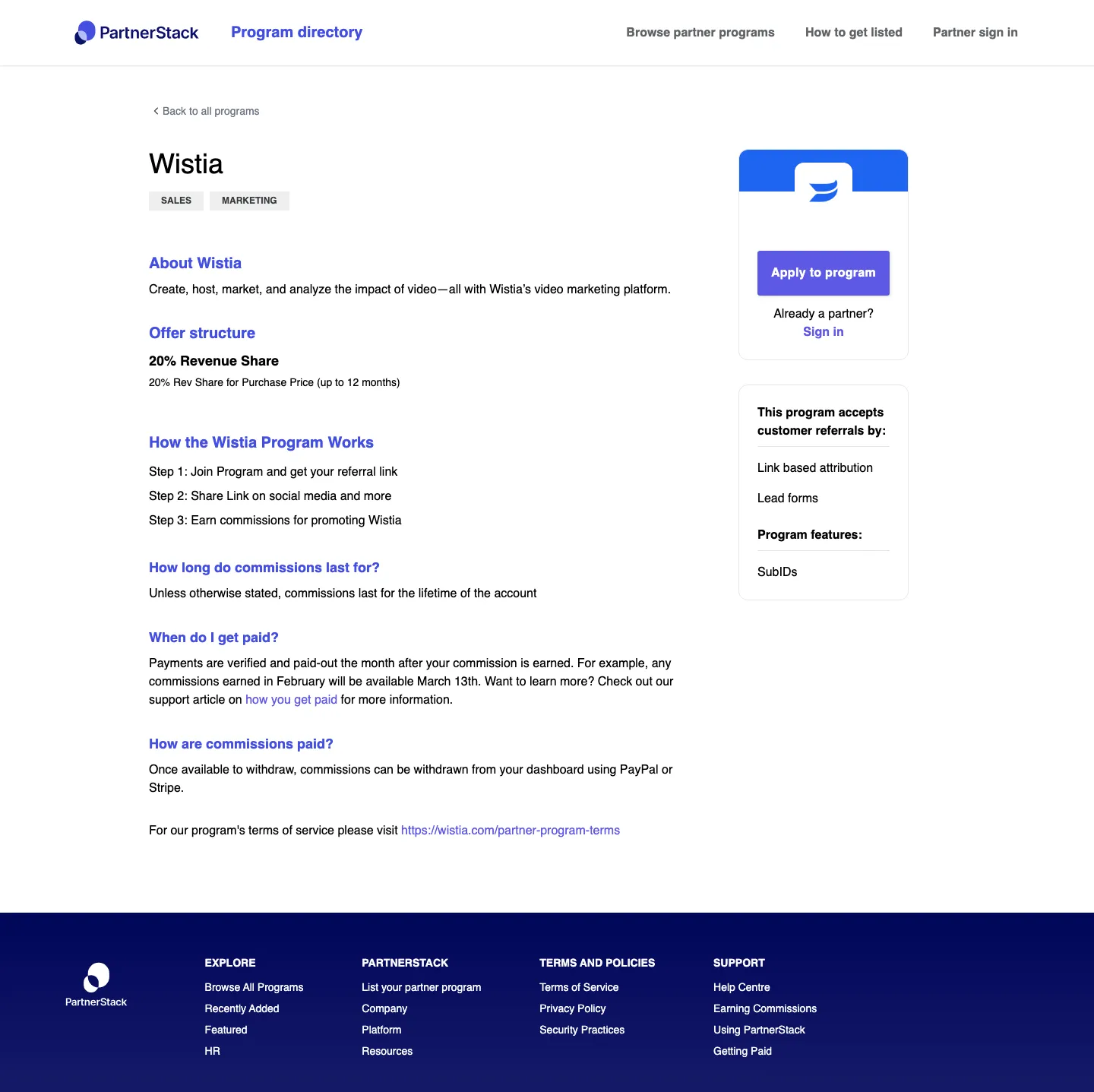Wistia — Program page