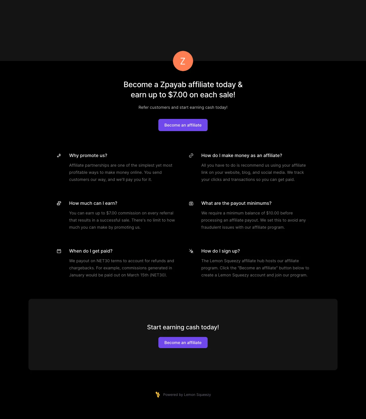 Zpayab — Program page