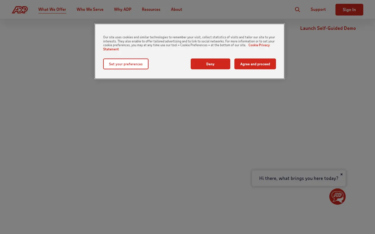RUN Powered by ADP website