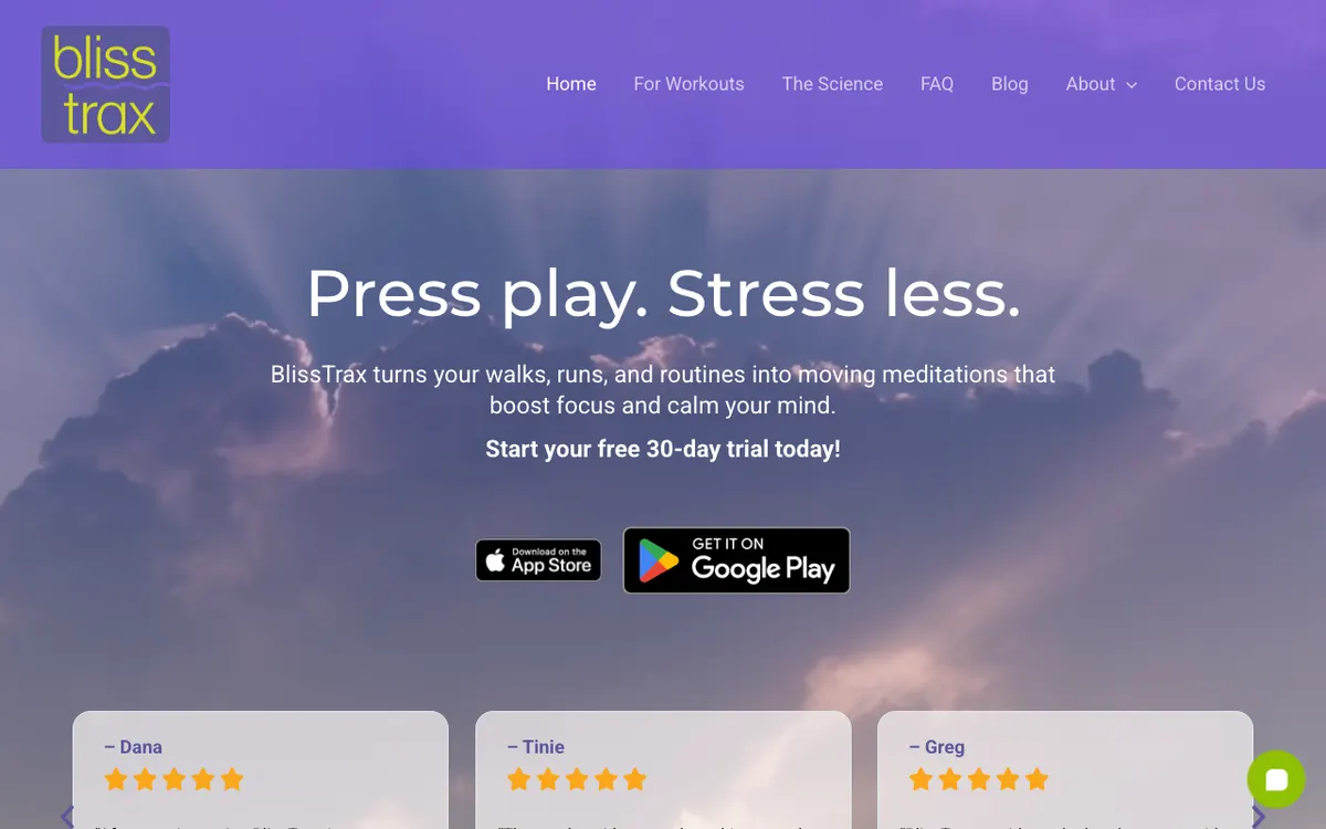 BlissTrax website