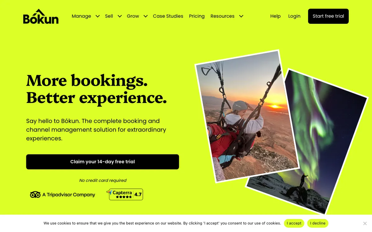 Bokun, a Tripadvisor company website
