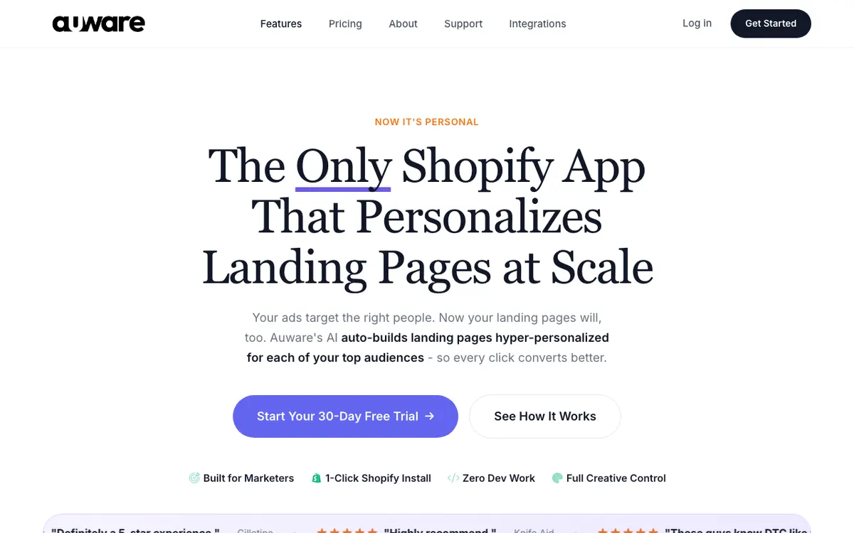 Auware by Buyist website