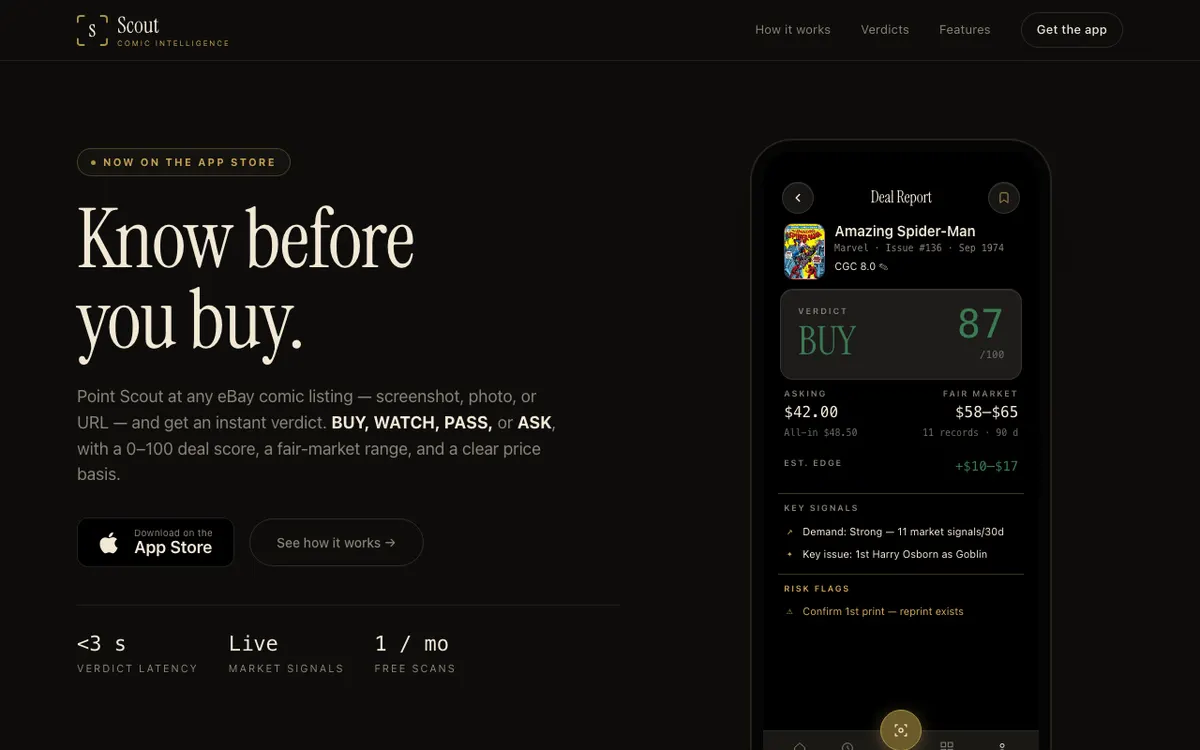ComicScout: Comic Book Scanner website