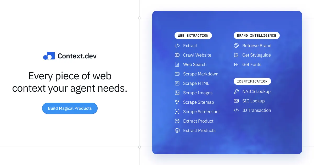 Context.dev website