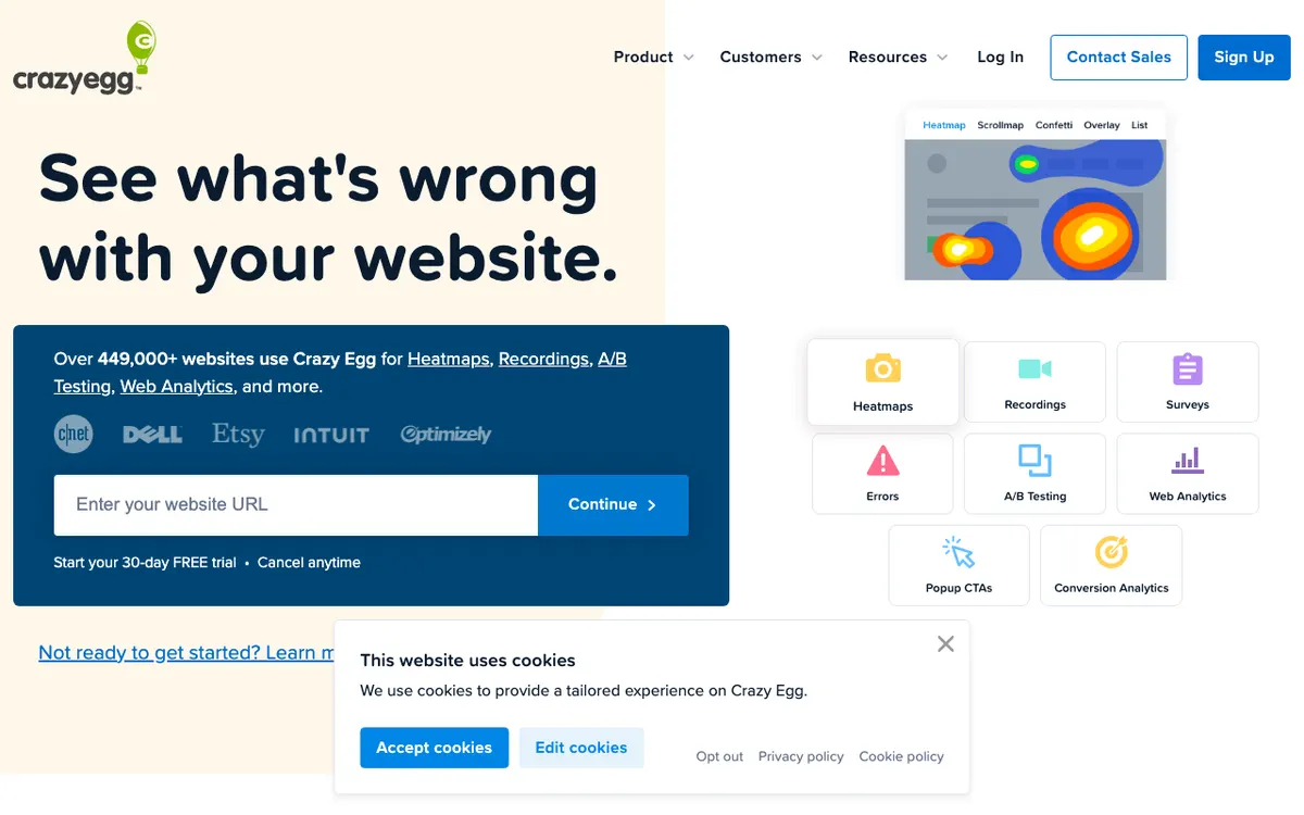 Crazy Egg website