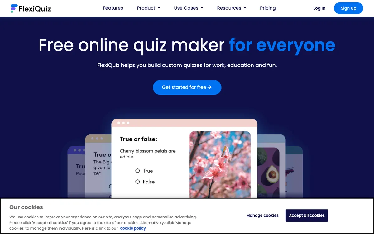 FlexiQuiz website
