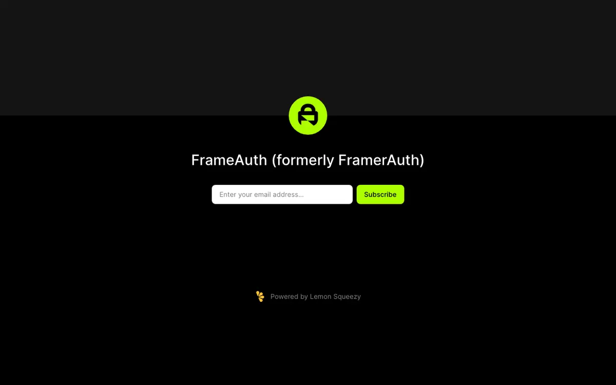 FrameAuth (formerly FramerAuth) website