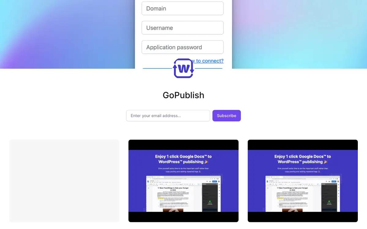 GoPublish website
