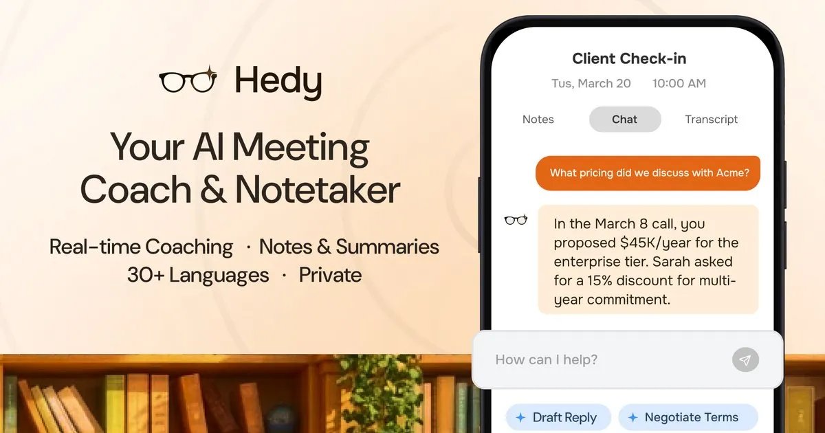 Hedy AI website