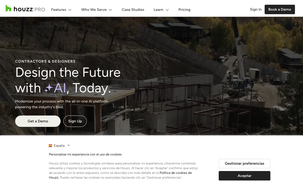 Houzz Pro website