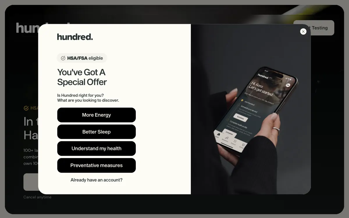 Hundred Health website