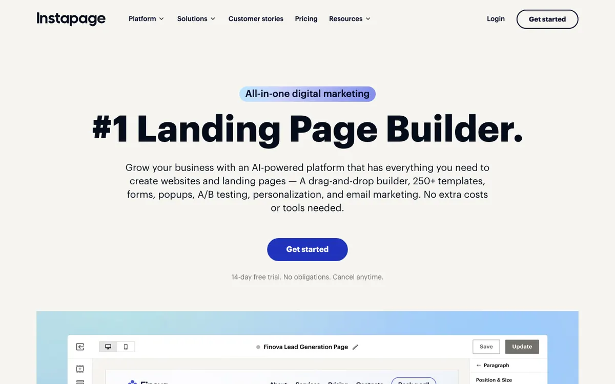 Instapage website