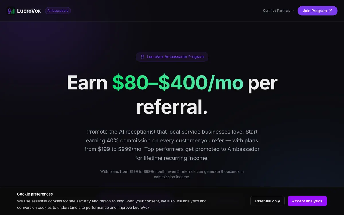 LucroVox website