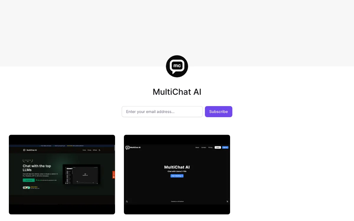 MultiChat AI website