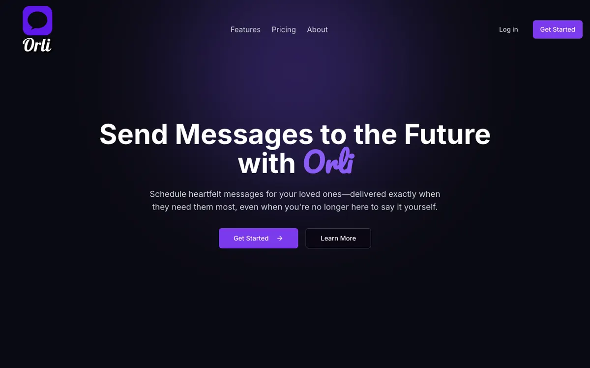 Orli: Future Messenger website