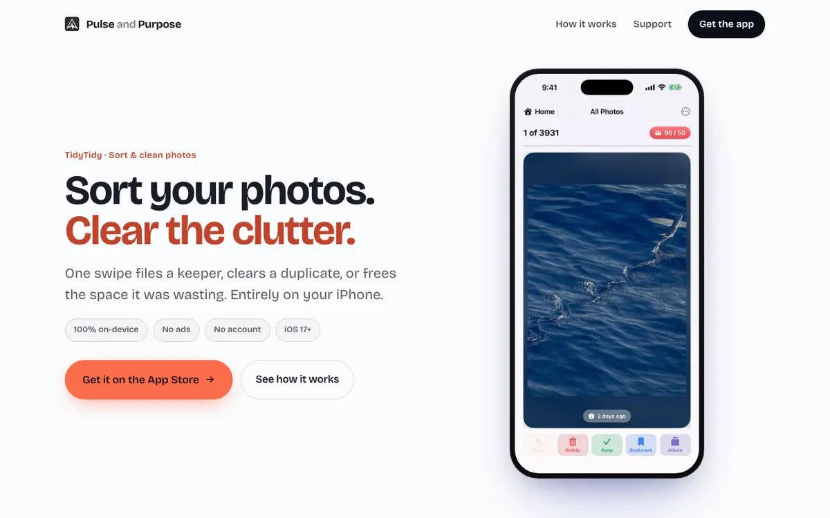 Photo Cleaner by TidyTidy website