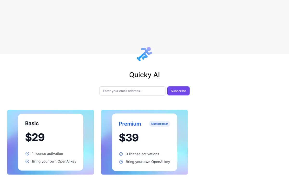 Quicky AI website