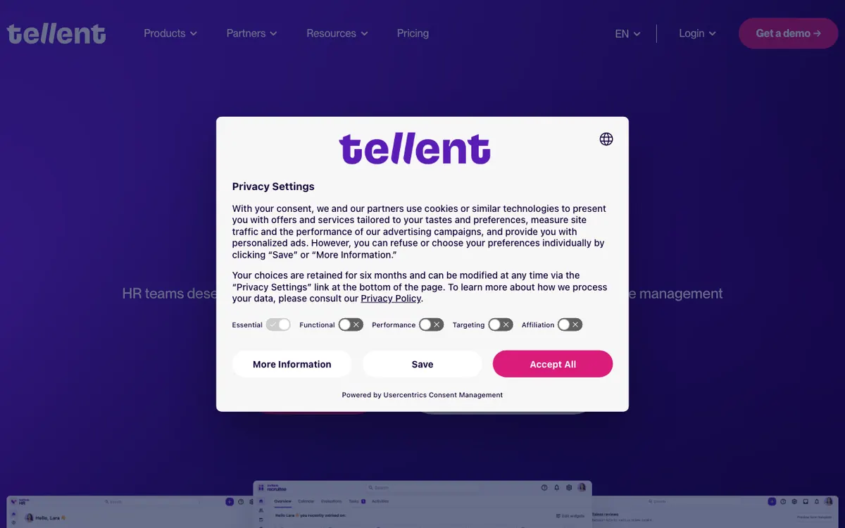 Tellent website