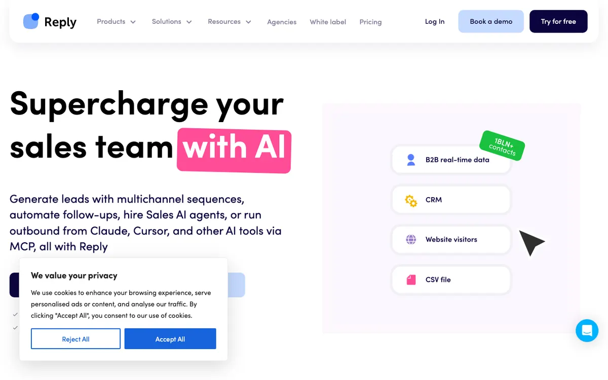 Reply.io website