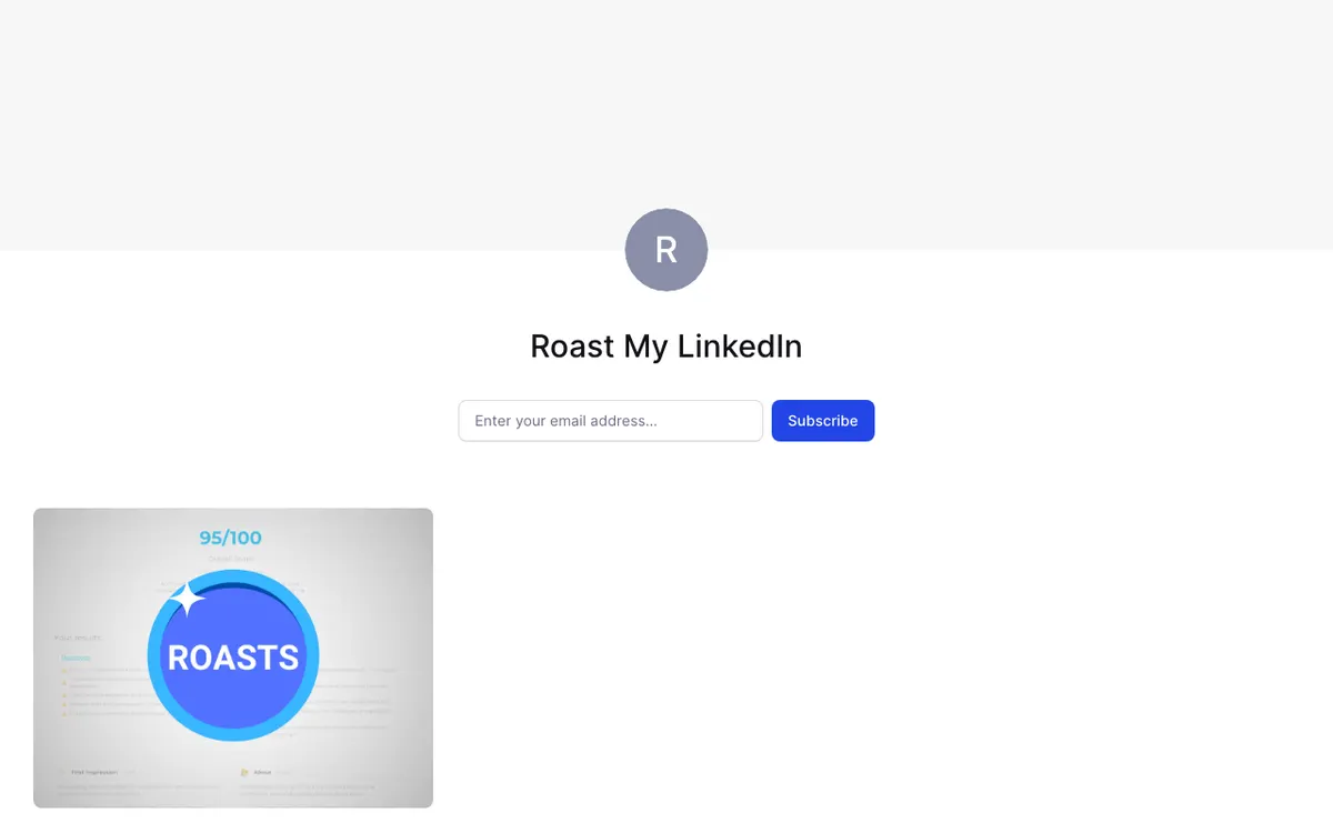 Roast My LinkedIn website