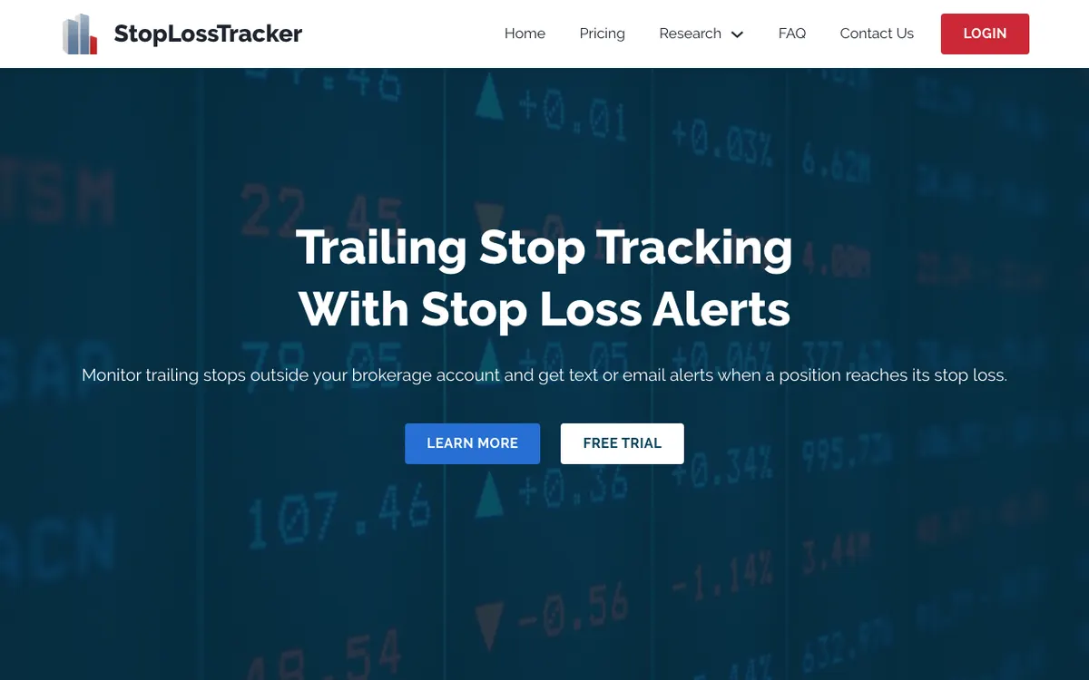 StopLossTracker website