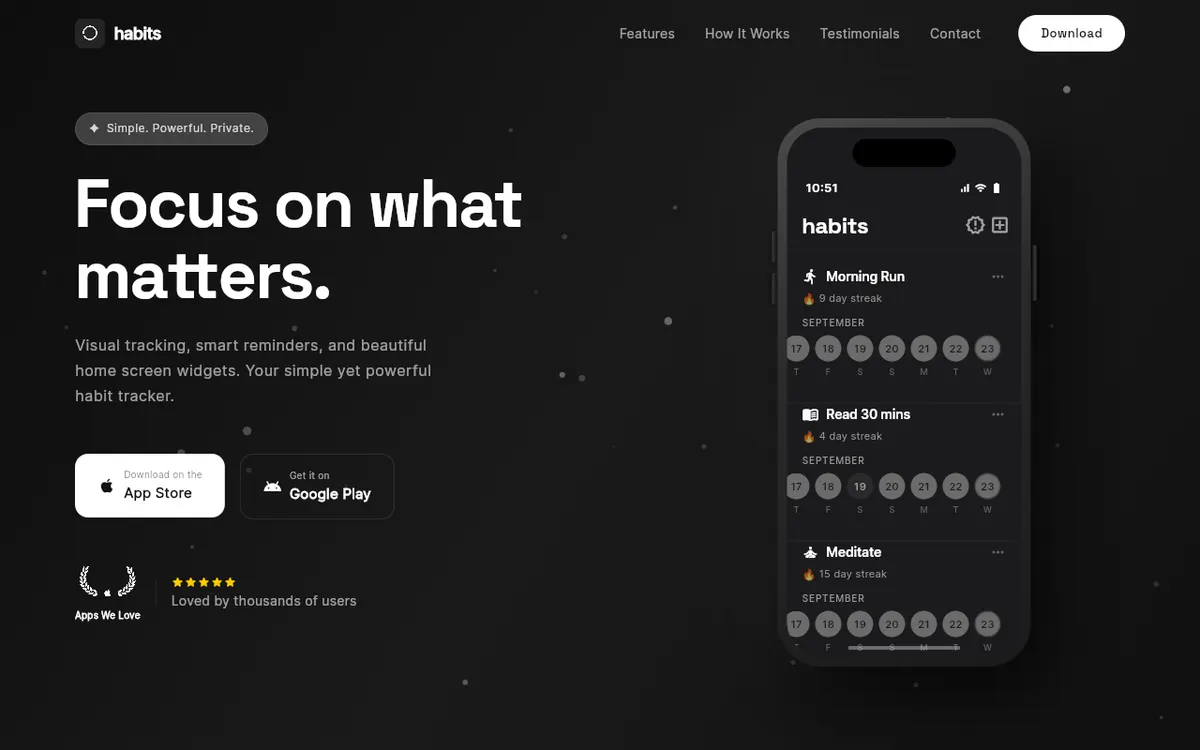 Streaks Habit Tracker - habits website