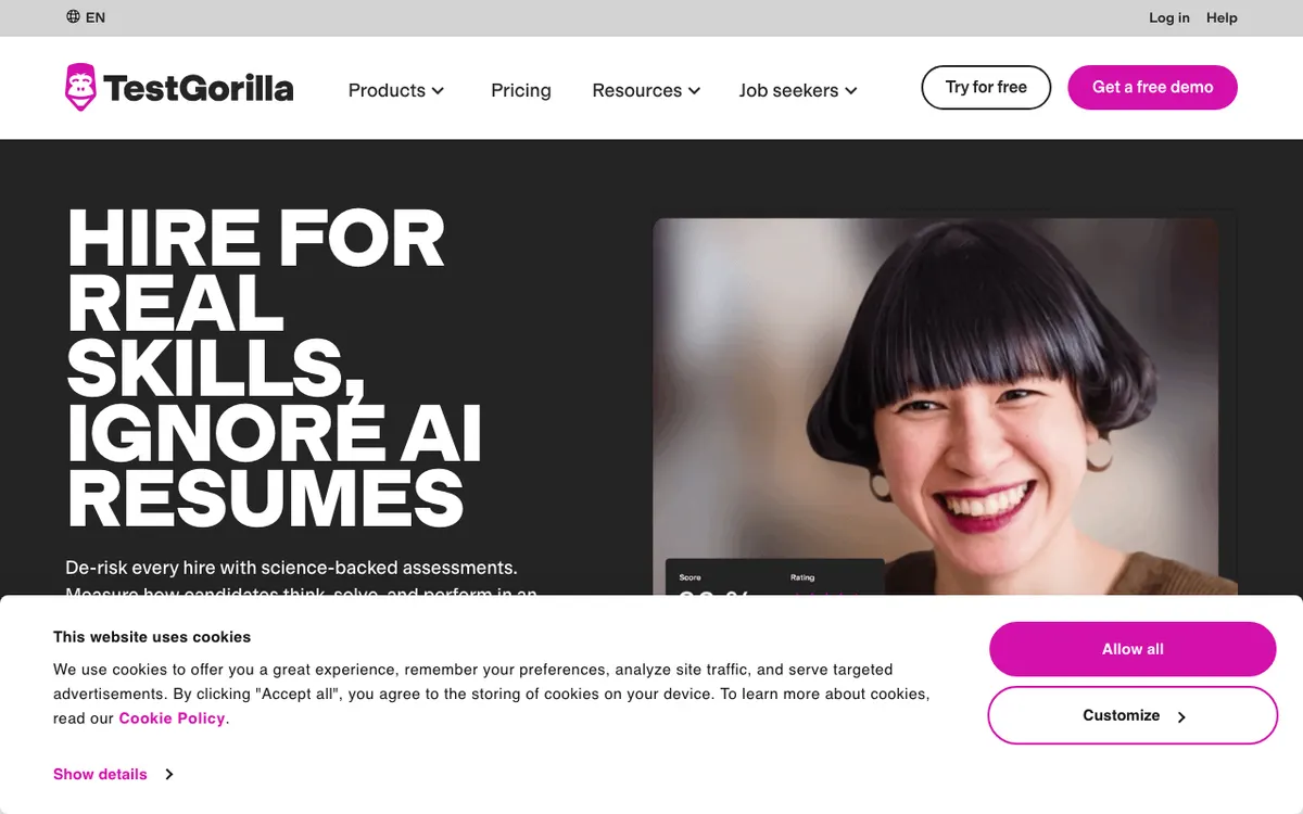 TestGorilla website