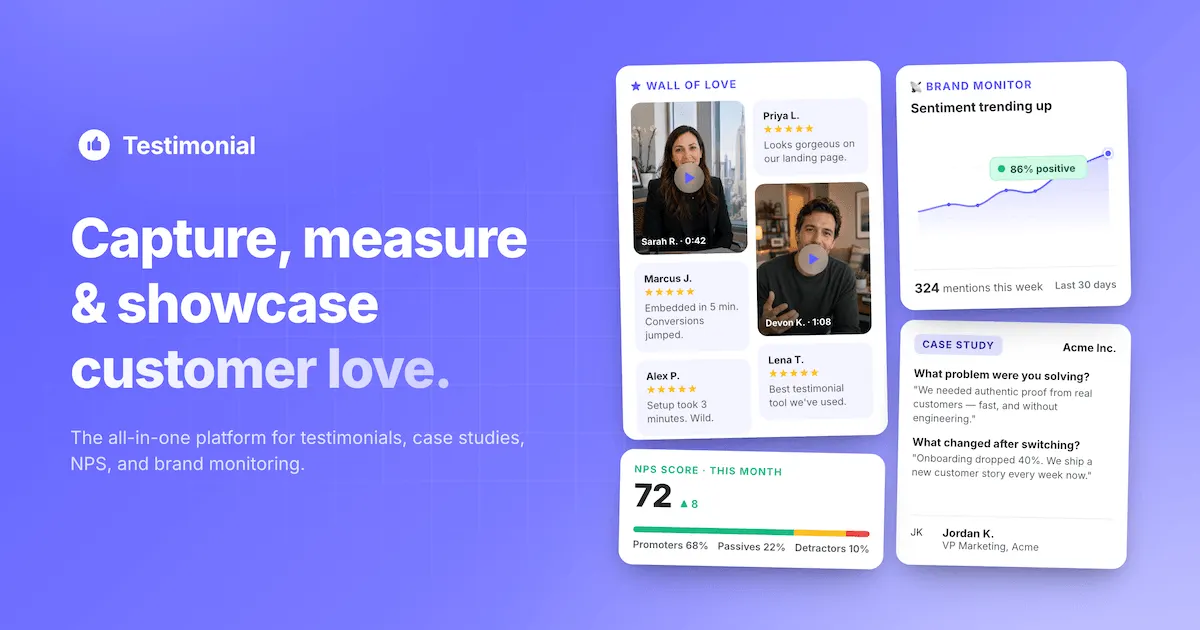 Testimonial website