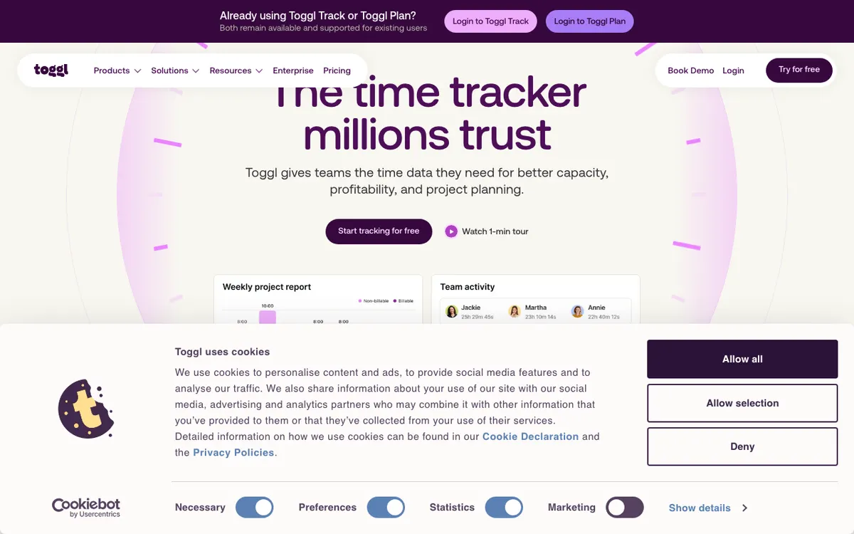 Toggl website