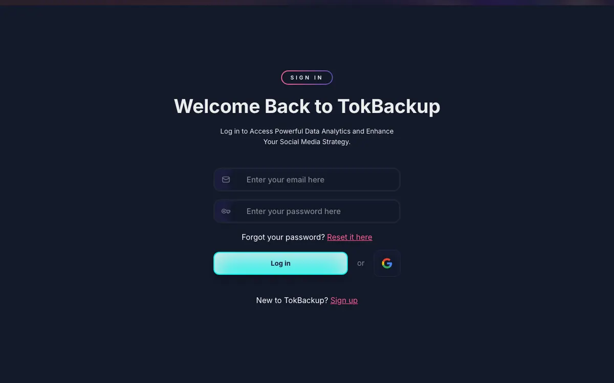 TokBackup website