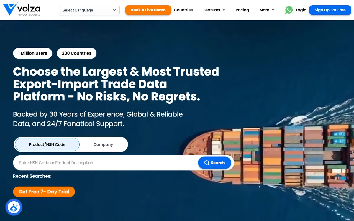 Volza website
